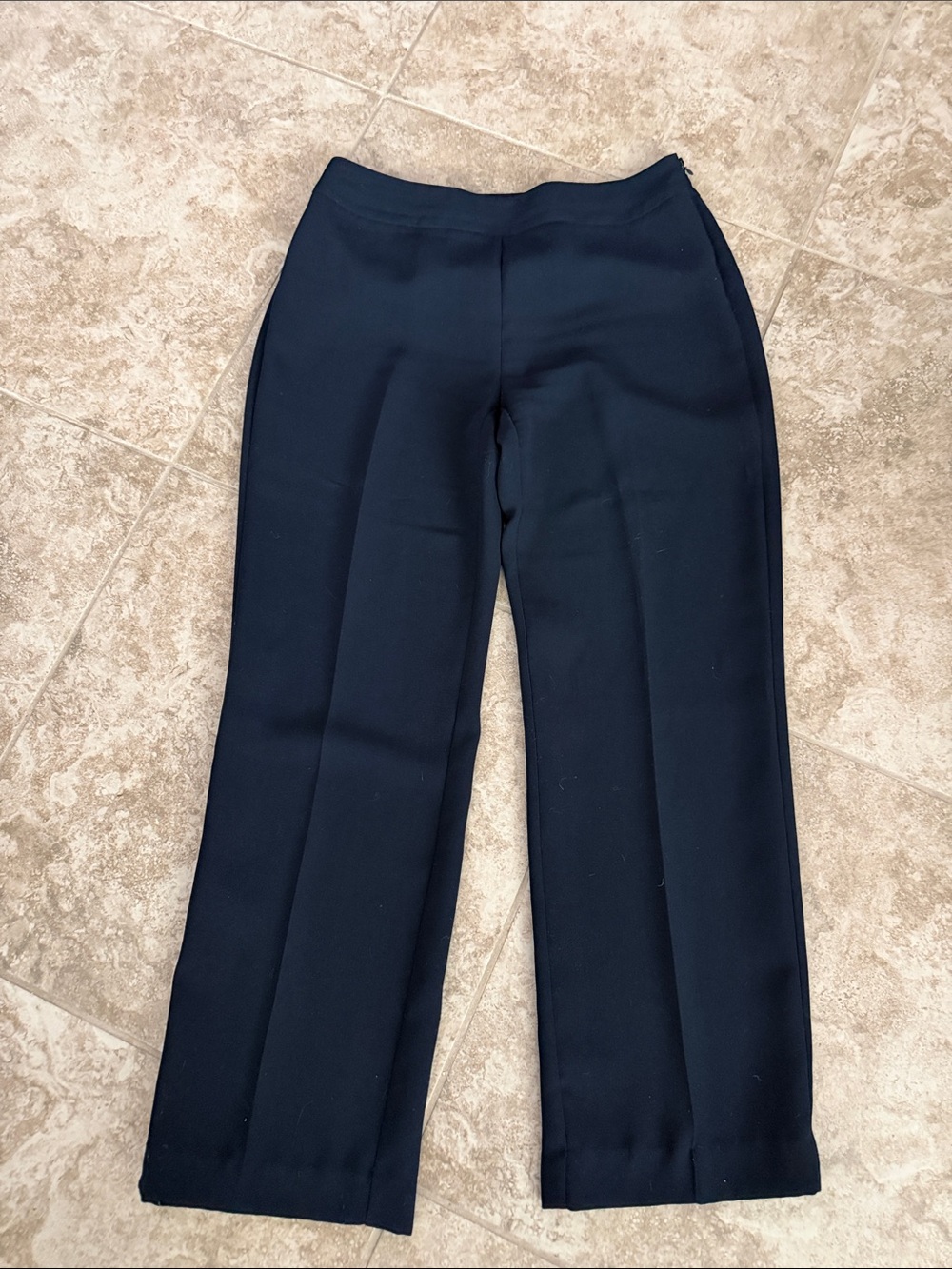 Rena Rowan Navy High-Rise Straight Trousers